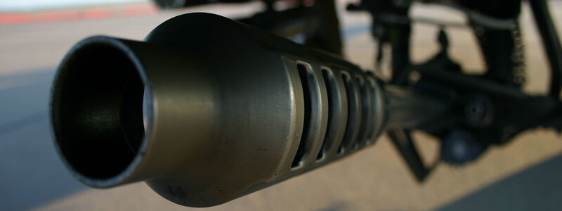 close-up of motorcycle exhaust