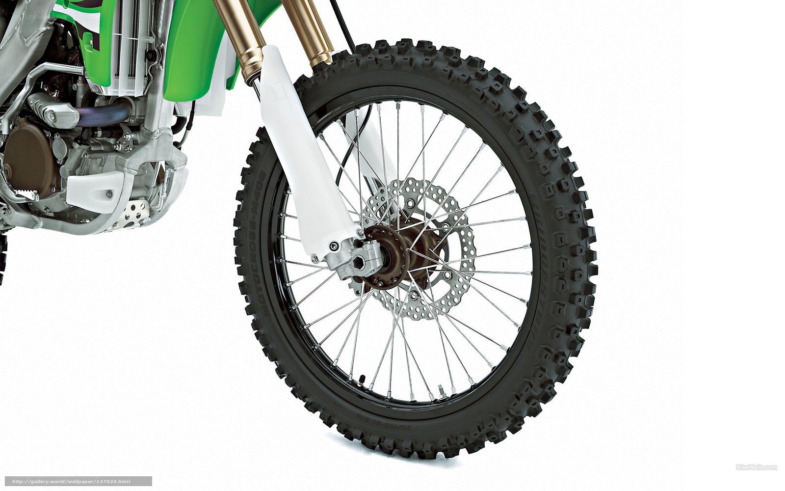 close-up of motorcycle front wheel