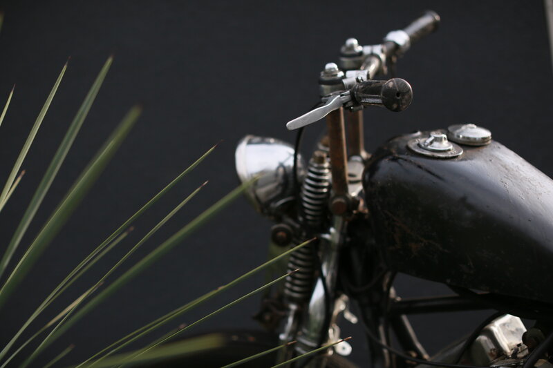Close-up of Motorcycle Handlebars — Black