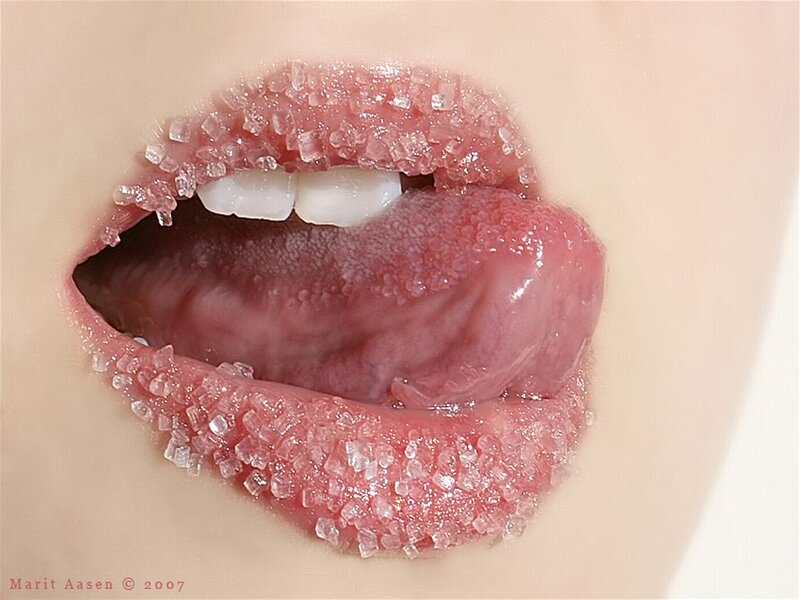 Close-up of Mouth with Sugar