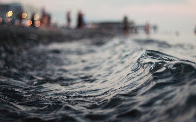 Close-up of Ocean Wave — Blue