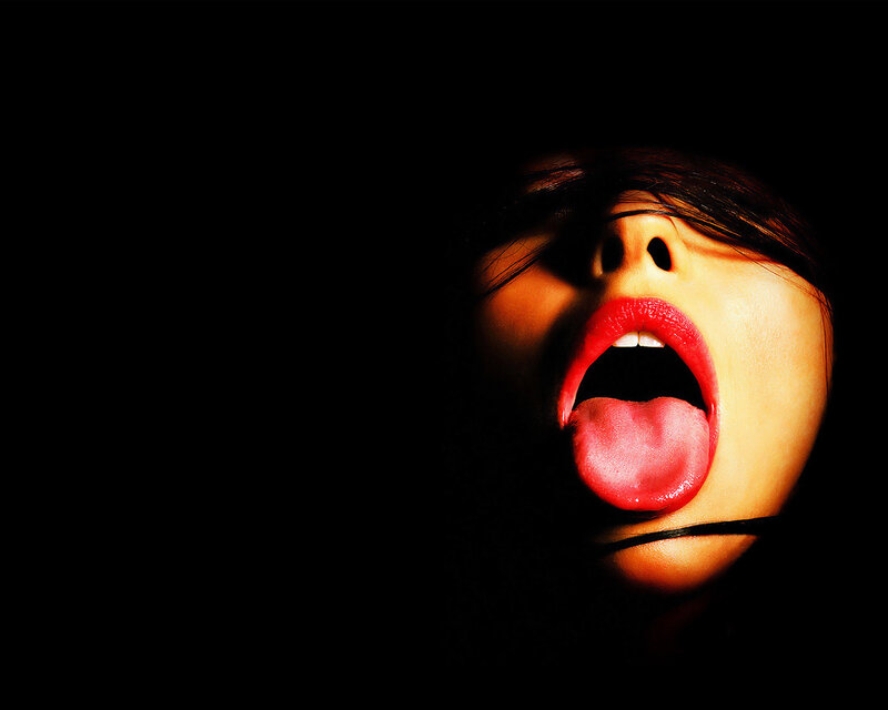 close-up of open mouth