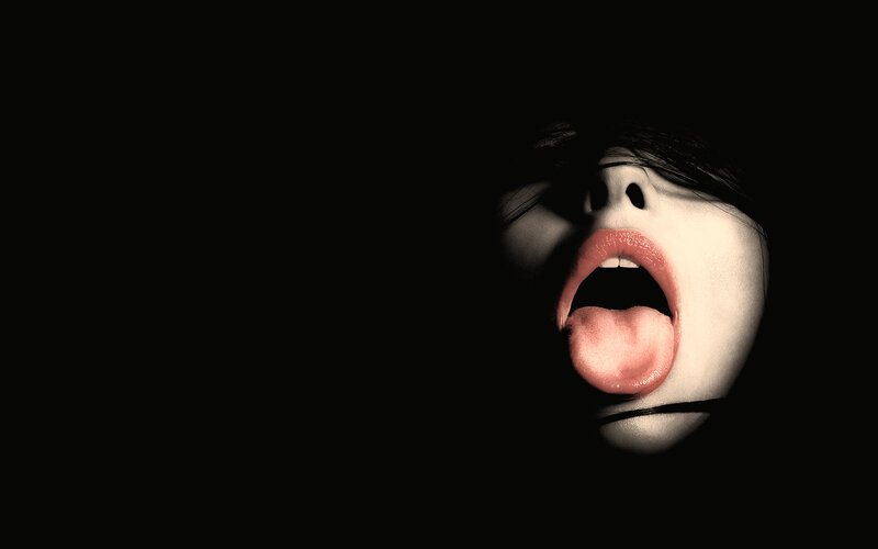 close-up of open mouth