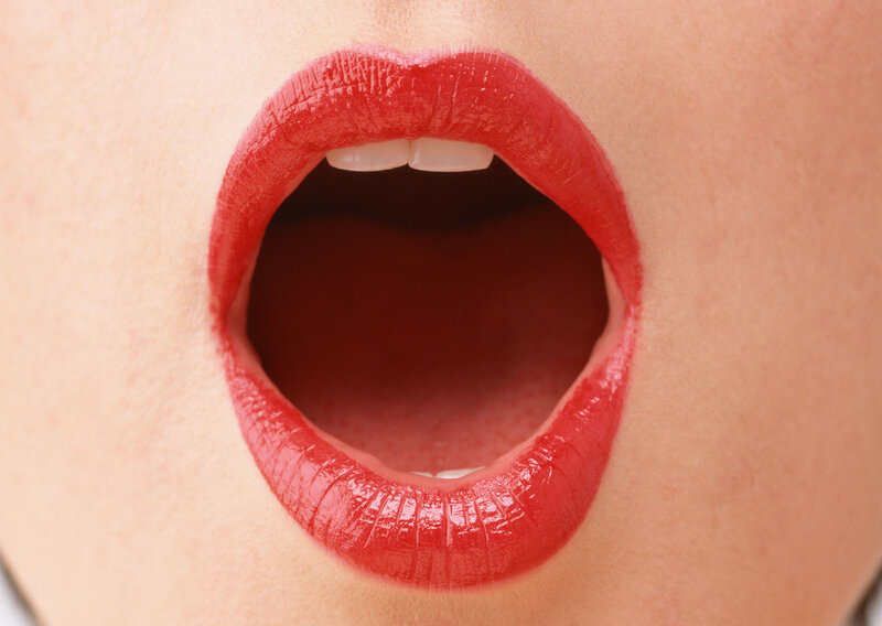 close-up of open mouth