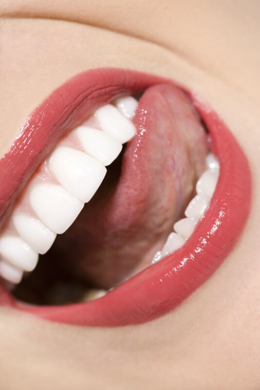 close-up of open mouth