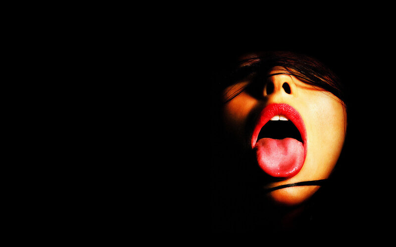 close-up of open mouth