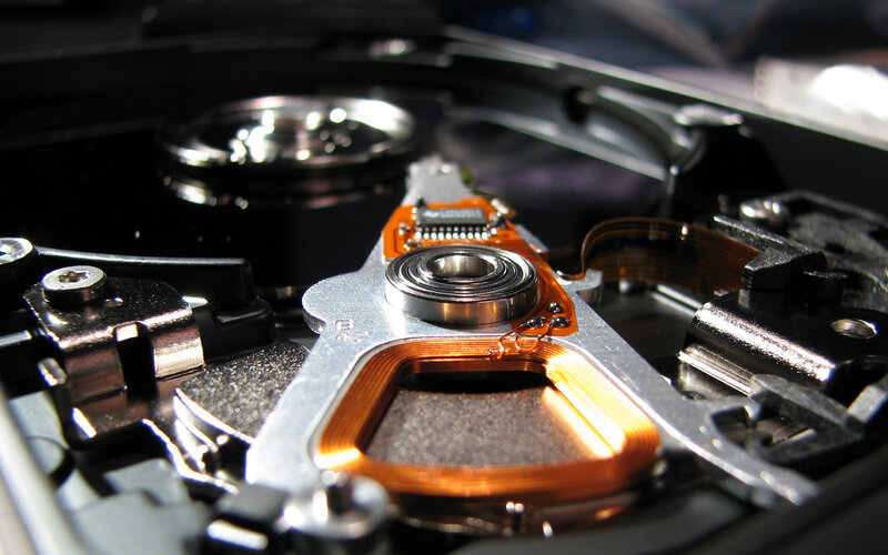 Close-up of optical drive mechanism