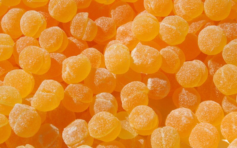 Close-up of orange candies