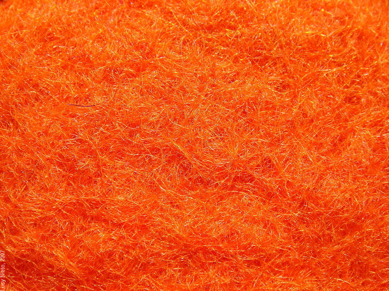 close-up of orange felt