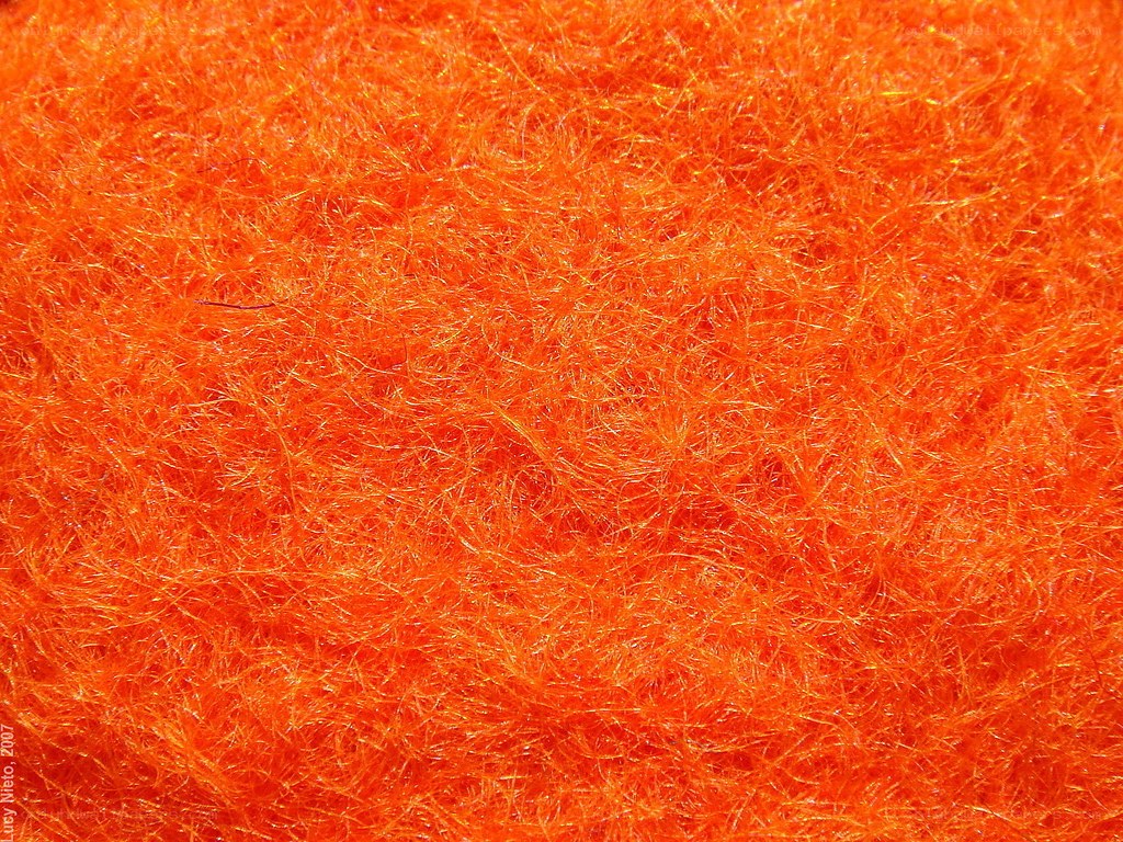 close-up of orange felt