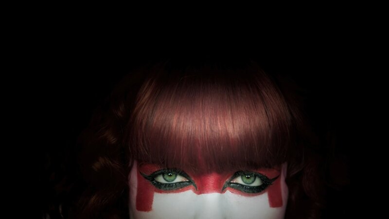 close-up of painted face