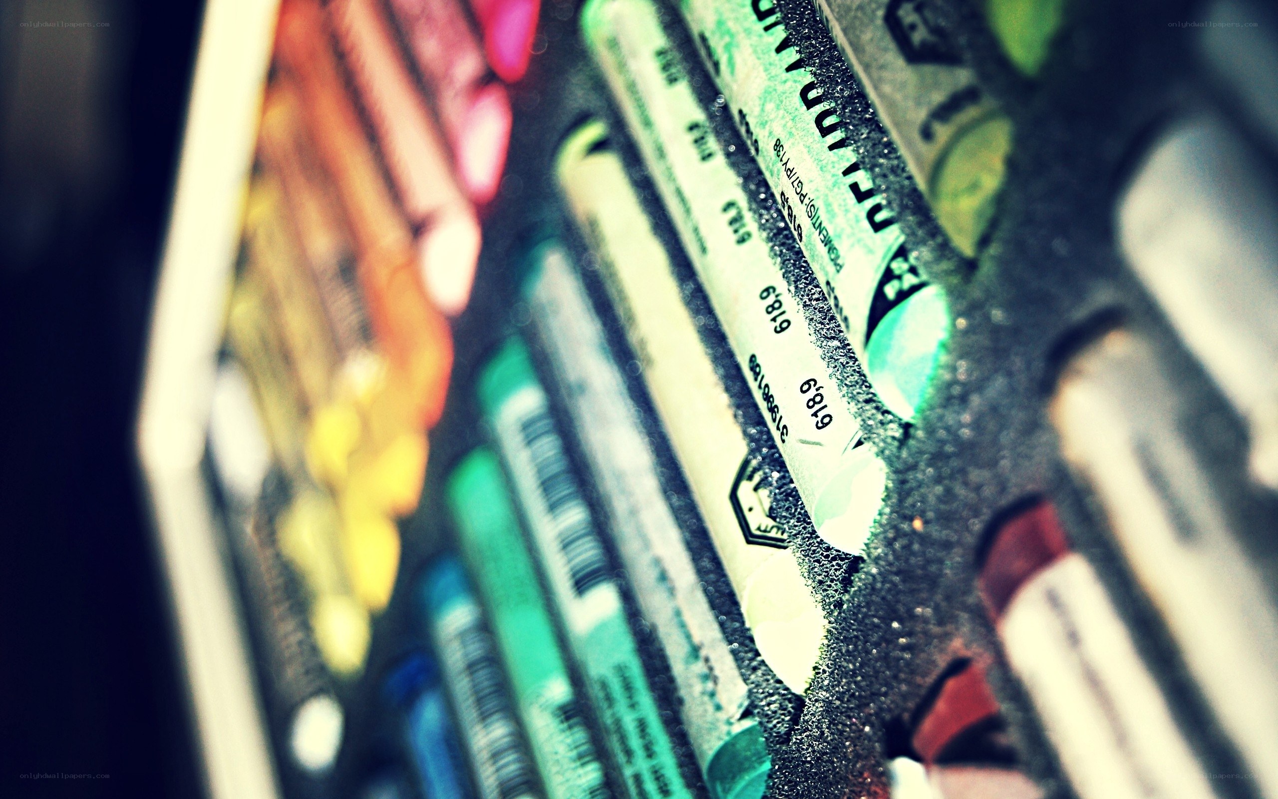 close-up of pastel crayons