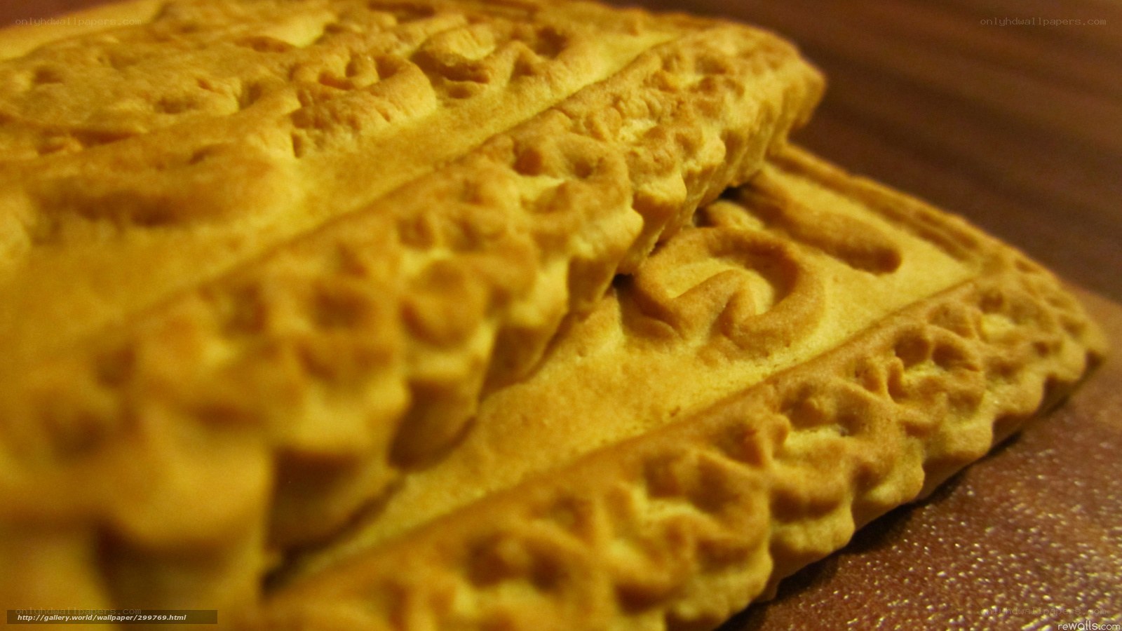 close-up of patterned cookies