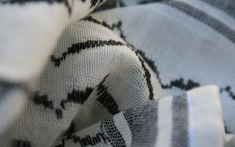 close-up of patterned fabric
