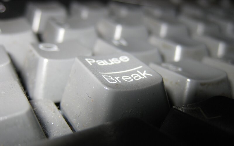 close-up of pause break key