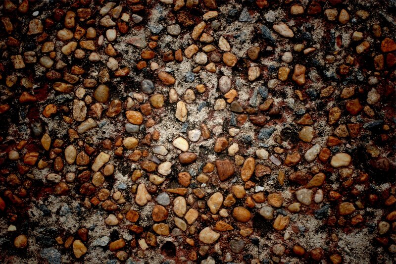 close-up of pebbled concrete