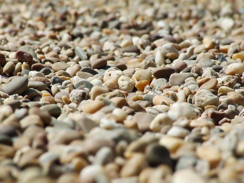Close-up of pebbles on a beach