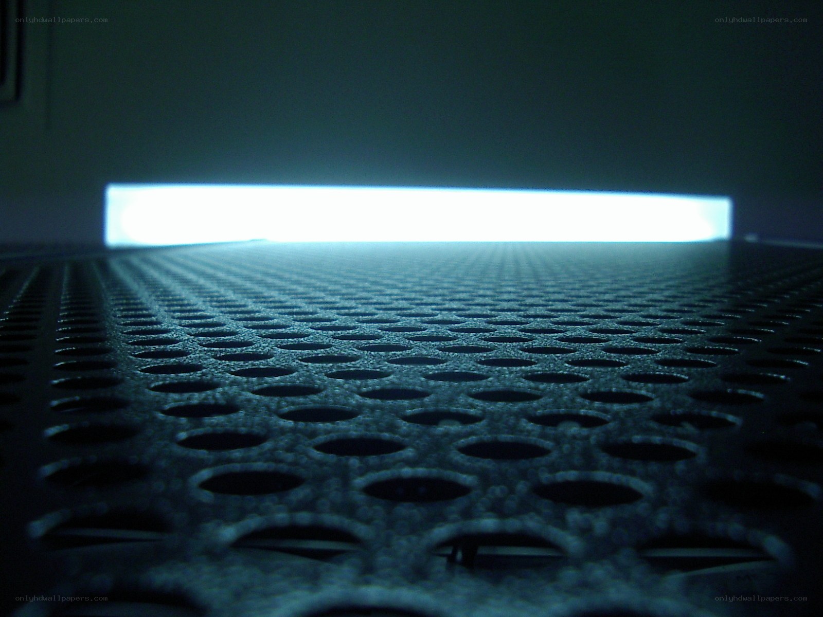 close-up of perforated surface