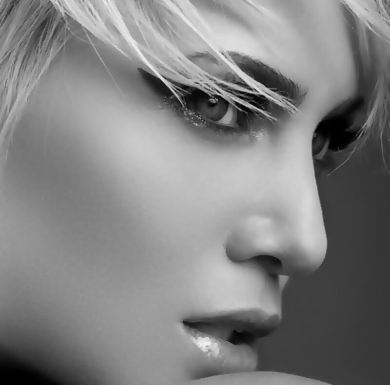 Close-up of Person's Face — Black