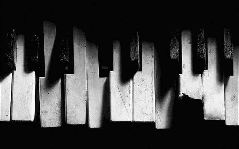 close-up of piano keys