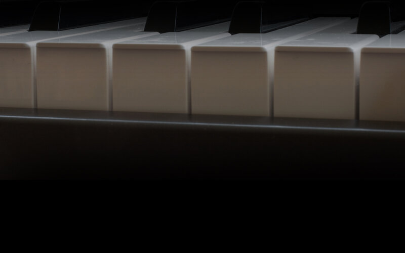 close-up of piano keys