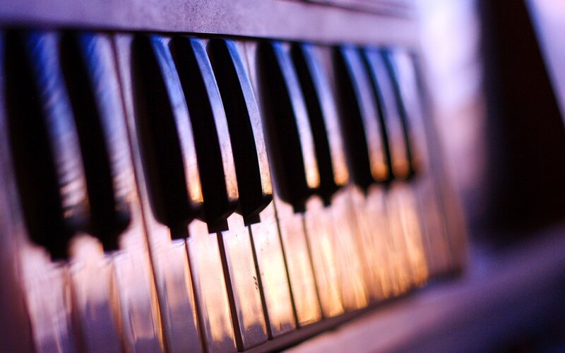 Close-up of piano keys