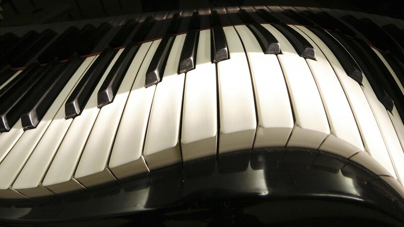 close-up of piano keys