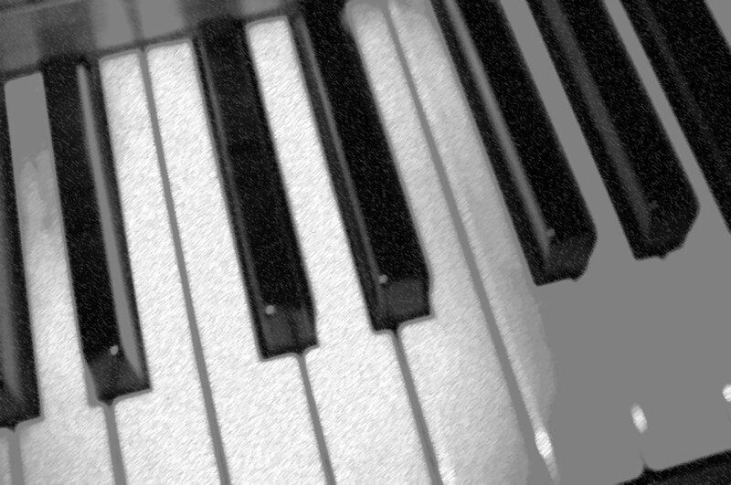close-up of piano keys