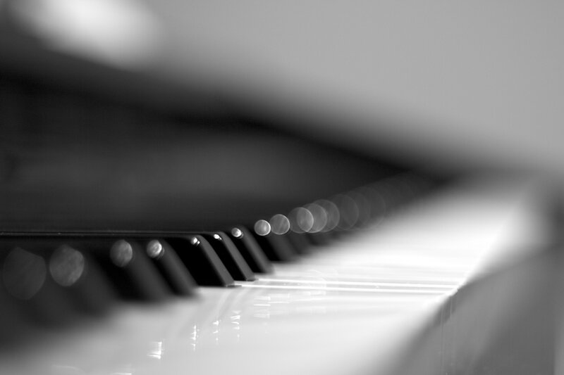 Close-up of piano keys