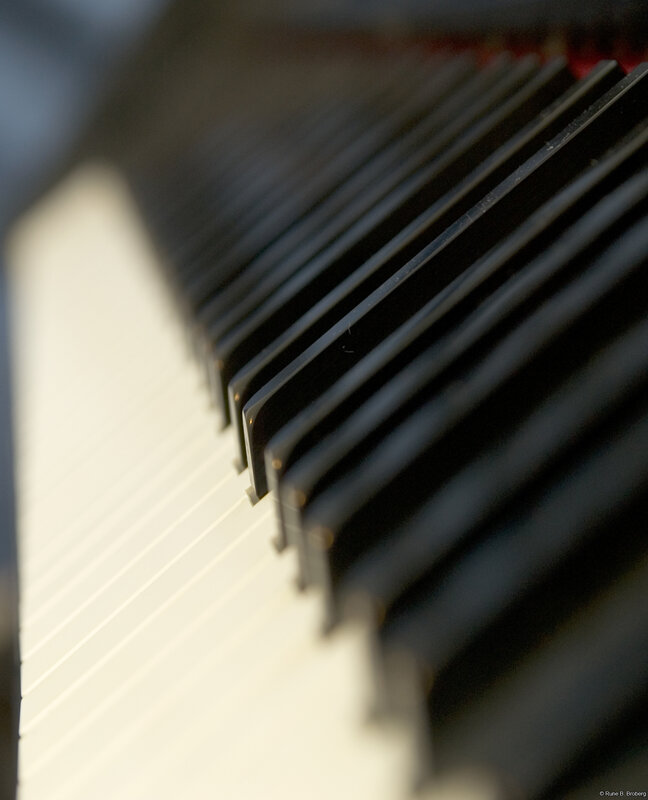 close-up of piano keys