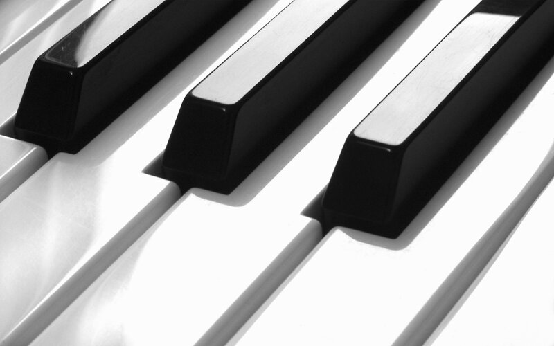 close-up of piano keys