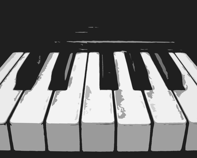 close-up of piano keys