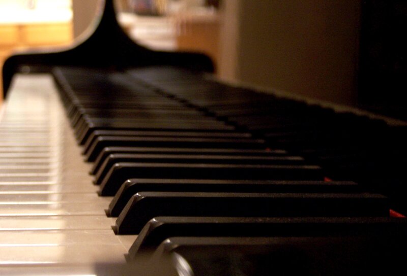Close-up of piano keys