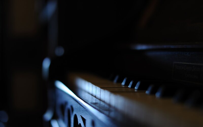 Close-up of piano keys