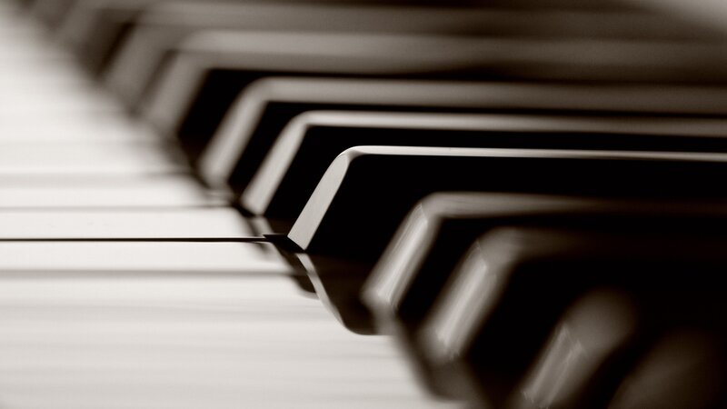 close-up of piano keys