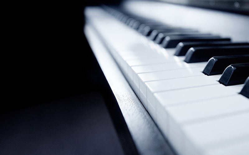 Close-up of piano keys