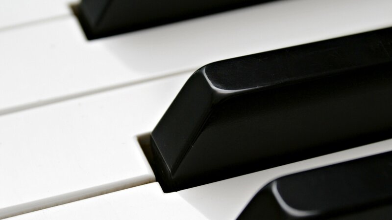 close-up of piano keys