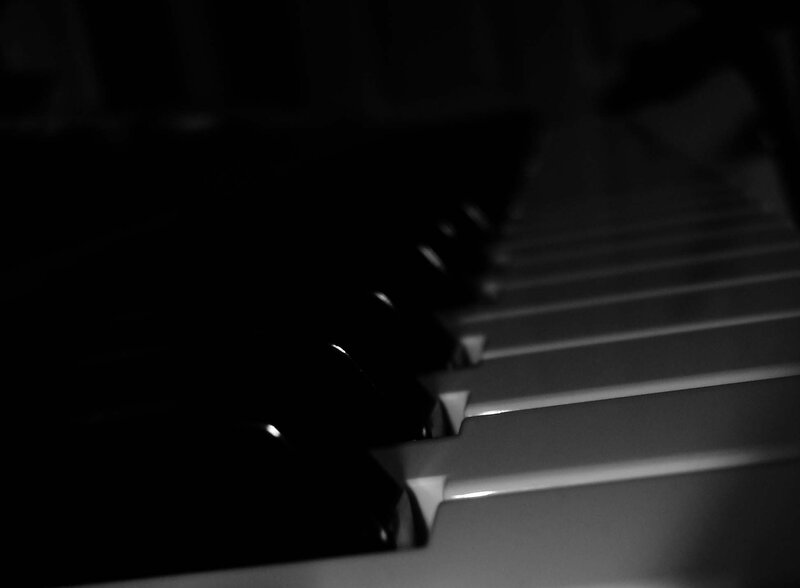 close-up of piano keys