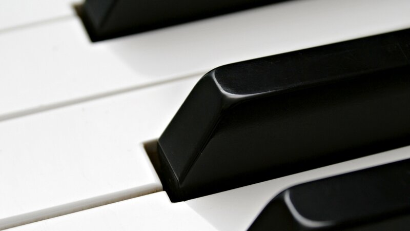 Close-up of Piano Keys — Black, Neutral, Photograph