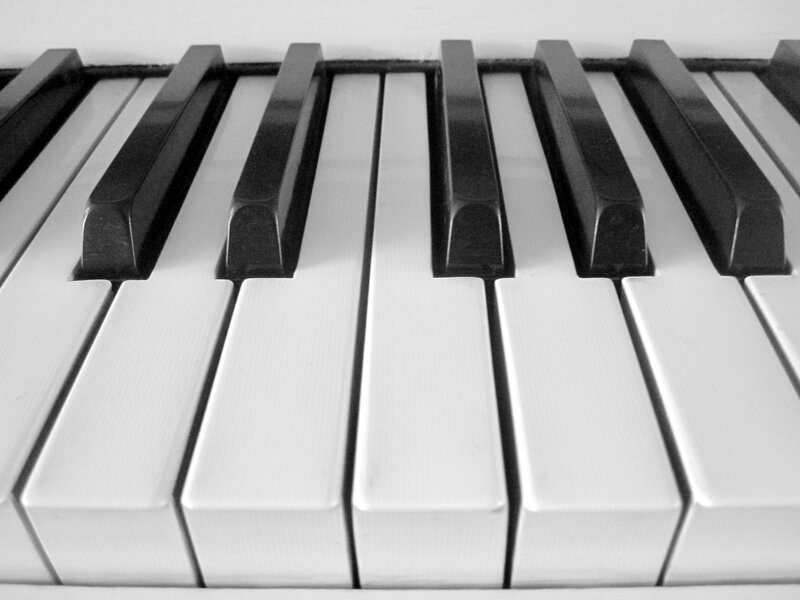 Close-up of Piano Keys — Black, Neutral