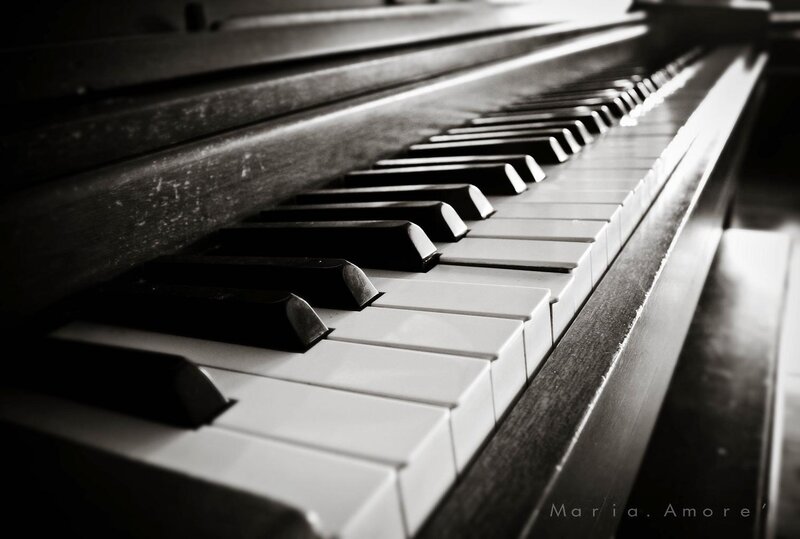 Close-up of Piano Keys — Black