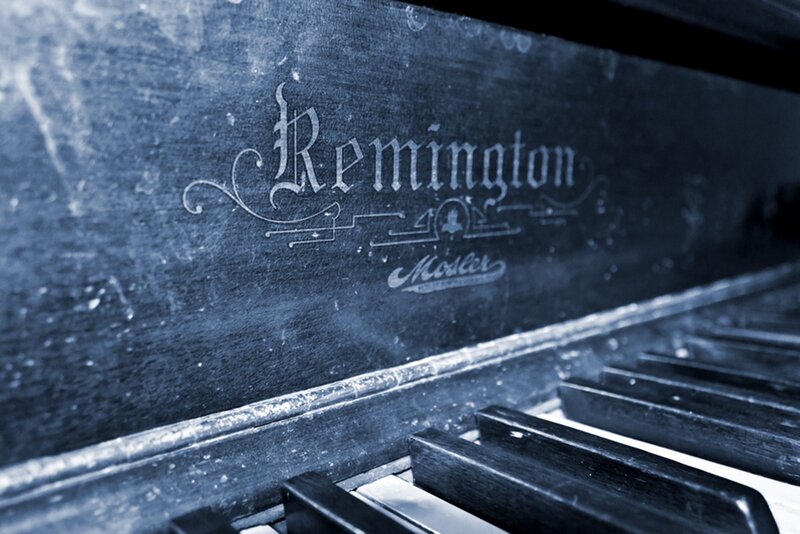 Close-up of Piano Keys — Blue