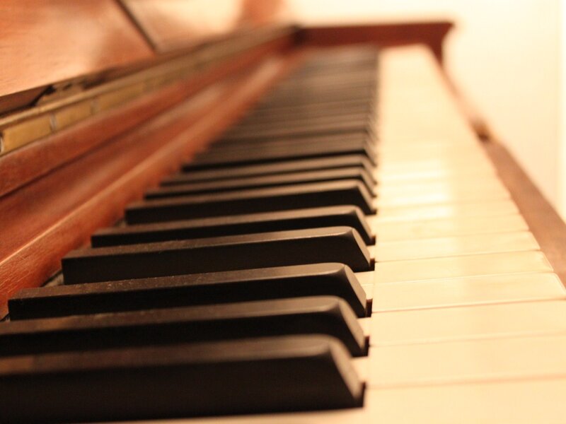 Close-up of Piano Keys — Brown, Calm
