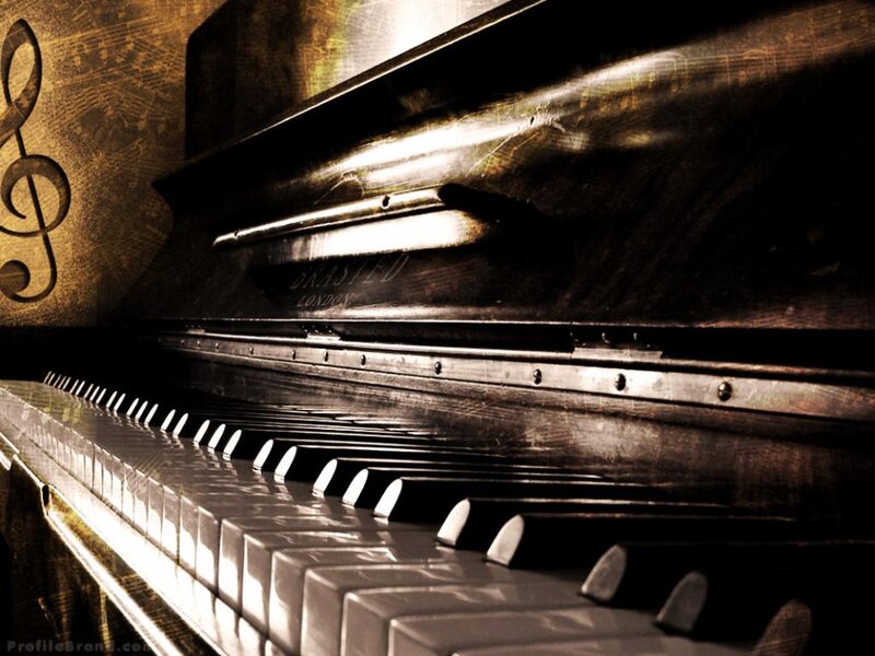 Close-up of Piano Keys — Brown, Dramatic