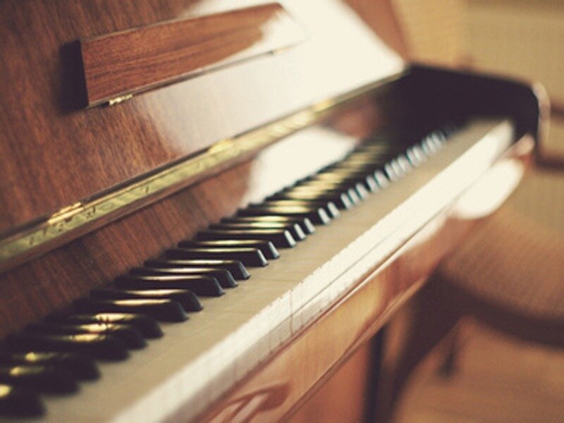 Close-up of Piano Keys — Brown
