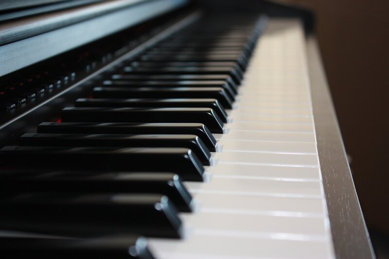 Close-up of Piano Keys — White, Calm