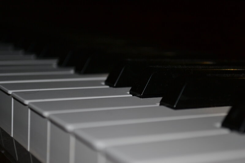 Close-up of Piano Keys — White