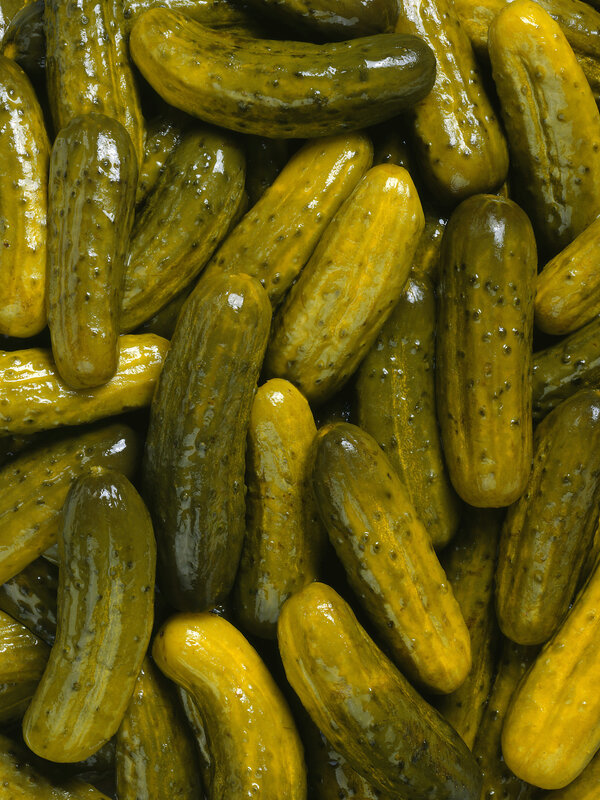 Close-up of pickled cucumbers