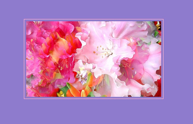 Close-up of Pink Flowers — Vibrant, Digital Art