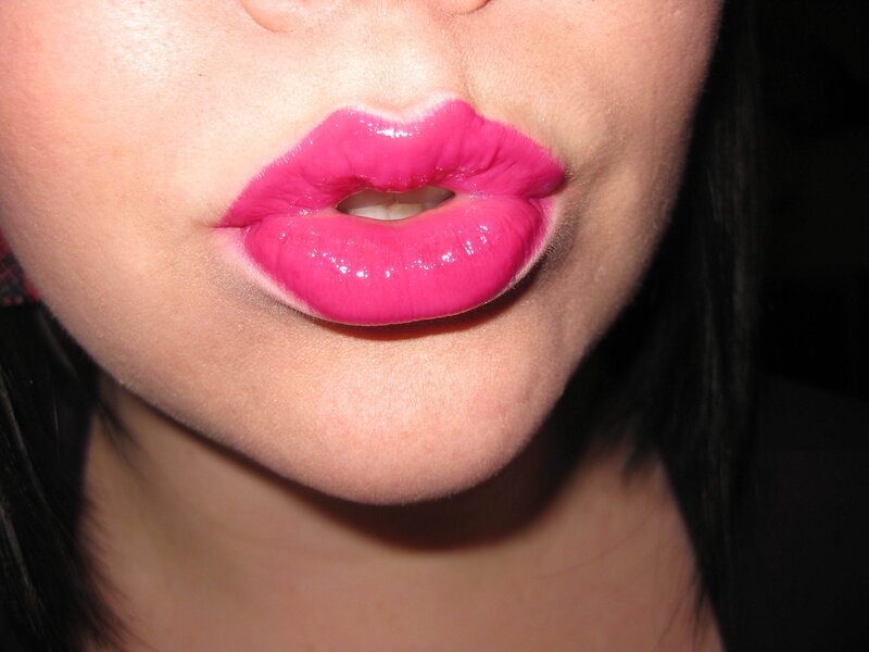 close-up of pink lips